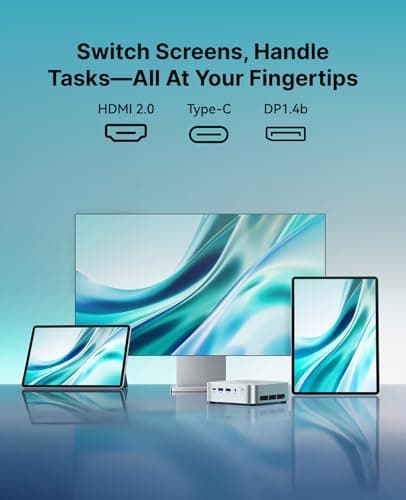 ACEMAGIC K1 Mini PC, AMD Ryzen 4300U 28W Processor, 16GB DDR4 RAM 256GB M.2 SSD (Beat 3300U/N150/N97) Mini Computers 11 Pro, HDMI+DP1.4 Dual 4K UHD, Gigabit Ethernet Mini Desktop PC