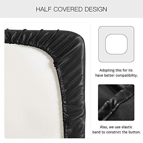 Yates Home PU Leather Couch Sofa Cushion Slipcover Water-Proof Elastic Chair RV Seat Covers Loveseat Sofa Furniture Protector Slip Cover for Settee Seater Replacement in Living Room（Sofa, Black）