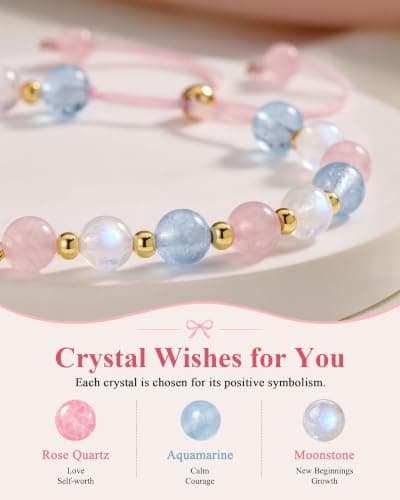UPROMI 8/9/10 Year Old Girl Birthday Gifts - Bow Crystal Bracelet B0HD6CWC7K
