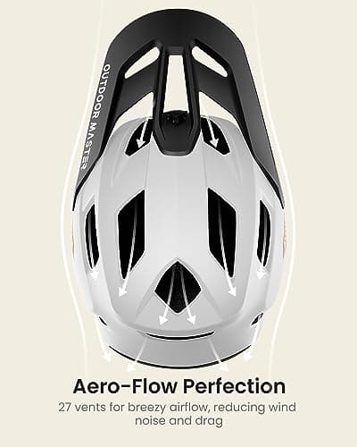 OutdoorMaster Full Face Mountain Bike Helmet for Men & Women-Two Removable Chin Pad Mountain Bike Helmet Grizzly, Ventilation Lightweight Racing Downhill DH BMX MTB Helmet