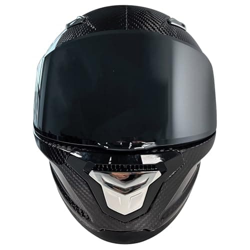 Motorcycle Carbon Fiber Full Face Helmets, with Spoiler Sport Touring Street Moped Scooter Chopper ATV Snowmobile Motorcycle Helmet, DOT Approved