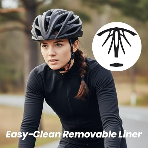 Bike Helmet Lightweight Ventilated for Men Women, Adjustable Size 59-61cm, Titanium