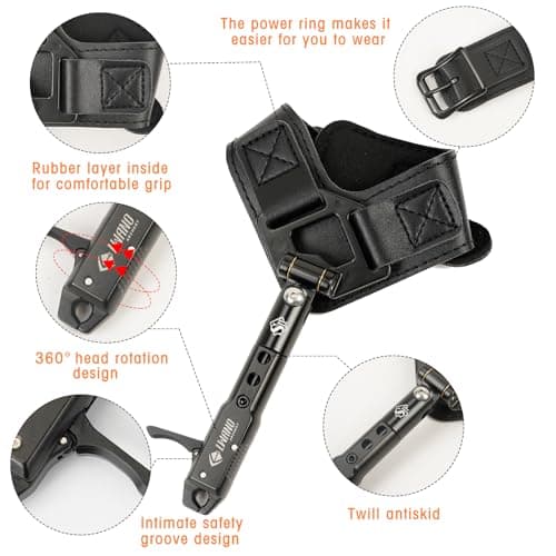 LWANO Archery Compound Bow Release Aids Trigger 360° Adjustable Wristband Release Aids for Adults Youth Kids Hunting Shooting Accessories
