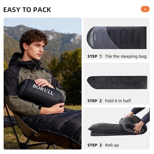 Sleeping Bags for Adults Cold Warm Weather,Backpacking Compact Lightweight Camping Sleeping Bag with Compression Sack for Kids,Camping Essentials Gear for Hiking,Travel,Climb,Outdoor, Indoor
