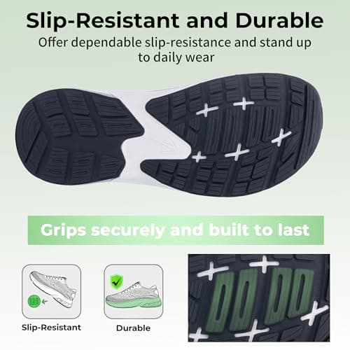 AOV Wide Toe Box Running Shoes Women Arch Support Walking Sneakers for Plantar Fasciitis Athletic Tennis Orthotic Shoes for Workout Gym Black Size 8