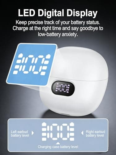 Wireless Ear Buds Bluetooth 5.3 Earbuds, iPhone 17 16e Earphones Headphone for iPhone 16 Pro Max/15/14/13, Samsung Galaxy A17 S25 Ultra, Google Pixel 10 9, OnePlus, Apple Air Pods Android Buds in Ear