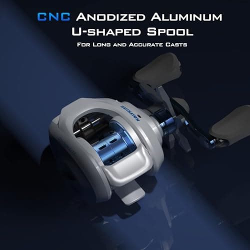 KastKing Centron Lite Baitcasting Fishing Reel – Lightweight, Glass Fiber Infused Nylon Frame – 7.6 OZ – 5 + 1 Anti-Reverse Ball Bearings, 7.1:1 High-Speed Gear Ratio Fishing Reel with Compact Design