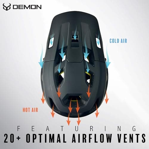 Demon United Podium X MIPS Full Face Mountain Bike Helmet- Removable Fit Pad Options- Advanced Venting System-Lightweight - Fullface DH BMX MTB Helmet