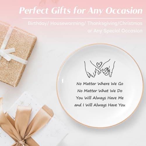 Best Friend Birthday Gifts for Women Ceramic Jewelry Dish, Long Distance Friendship Gifts for Women, Galentines Day Gifts for Friends Bestie Coworkers Classmates