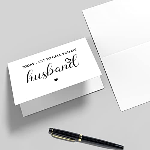 Qiliji Wedding Day Card for Groom from Bride, Husband Wedding Day Card, Husband Vow Card, Groom Gift from Bride, Today I Get To Call You My Husband Card