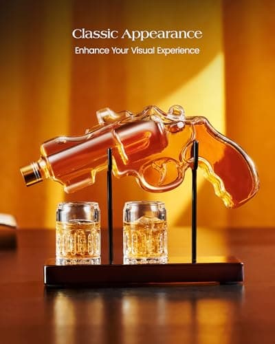 Birthday Gifts for Men Dad, Kollea Gun Whiskey Decanter Set with Shot Glass, Cool Anniversary Christmas Gifts Ideas for Him Husband Brother, Funny Military Retirement Present, Home Bar Drinking Party