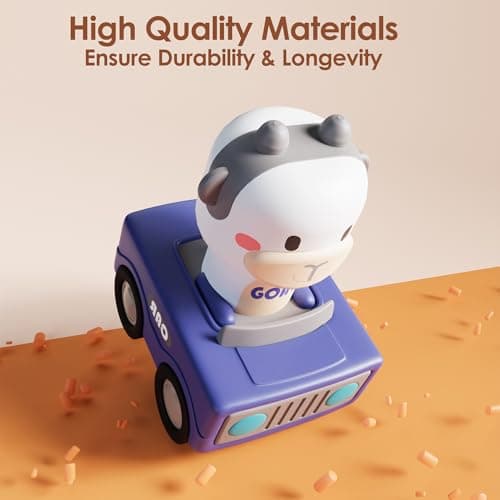 Infant Play Vehicle Set, Push Go Friction Car, Montessori Toy for 6-9-12-18 Months, 1st Birthday Gifts for 1-2 Years Old Girl iPlay, iLearn Baby Press to Go Car Toys for Toddlers 1-3, 1 Yr Old Boy Gift B0BTBV51KY