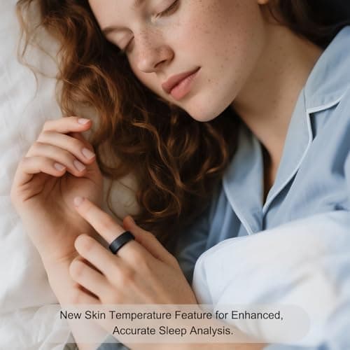 POBOVi Ring OnePlus - Ultra-Thin Titanium Smart Ring - 7 Days Battery Life - Fitness/SPO₂/Stress/HR/Sleep Skin Temperature Tracker - No App Fee - iOS&Android Compatible (Rosegold,7)