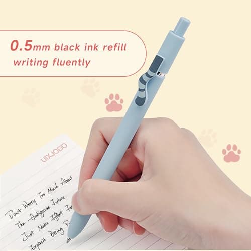 UIXJODO Cat Pens, 4 Pcs 0.5mm Cute Kawaii Black Ink Pens Fine Point Smooth Writing Pen, High-End Series Cat's Tail Retractable Pen for Journaling Note Taking (4 Pcs Cat) B0BRFT21L7