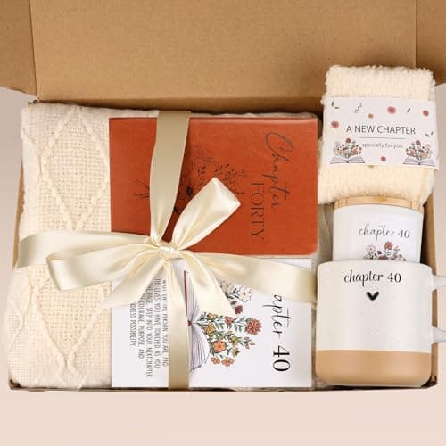 40th Birthday Gifts Women, Unique Chapter 40 Year Old Birthday Gifts for Women Happy 40th Bday Gift Basket for Her Turning 40 Year Old Gift Box Ideas for Her Wife Mom Daughter Sister Friend Coworker B0G1Y8DNY3