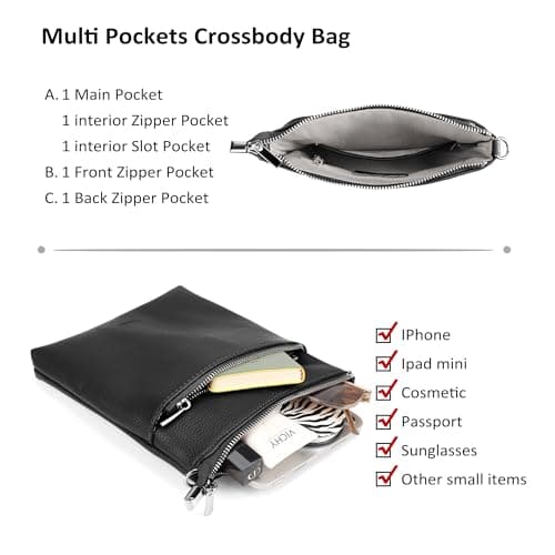 befen Genuine Leather Small Crossbody Purses for Women Travel Cross Body Bags Lightweight with Adjustable Shoulder Strap