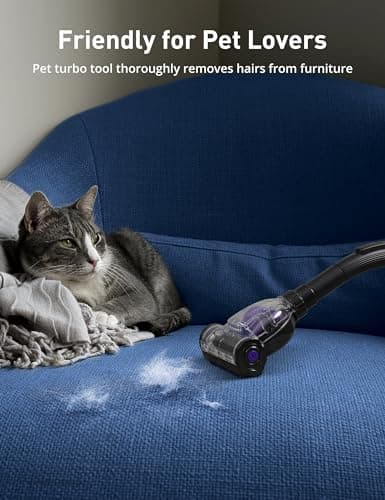 Aspiron 1700W Canister Vacuum Cleaner, 45Kpa Bagless Vacuum Cleaner, Multi-Cyclonic Filtration, 2 Anti-Allergen HEPA Filters, 3.5QT Dust Cup, 4 Tools, Corded Vacuum for Hard Floor, Pet Hair, Violet