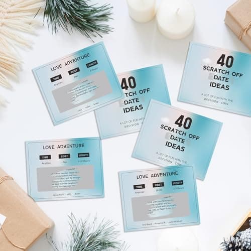 Couples Gifts for Boyfriend Girlfriend, 40 Scratch Off Date Ideas Bridal Shower Gifts, Stocking Stuffers for Women Men, Anniversary Birthday Presents for Husband, Couple Games for Engagement Wedding