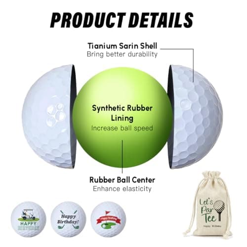 Golf Birthday Gifts for Men, 3 Pcs Birthday Golf Balls for Golfers Dad Grandpa Husband Friends, Novelty Birthday Golfing Gift B0GKFW2FFB