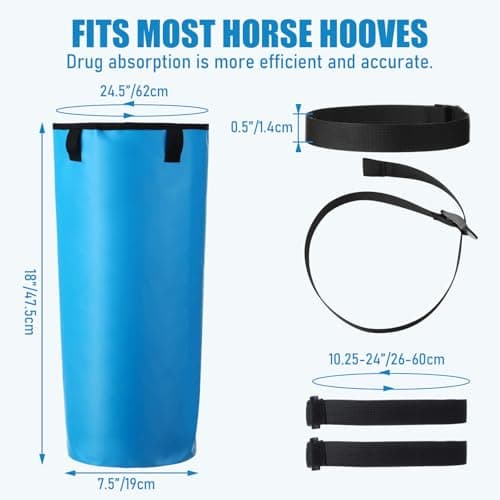 SilTriangle 4 Pcs Easy Use Hoof Soaking Boot for Horse Soaker Bag, Hoof Care Treatment Bucket with EVA Pad and Elastic Band, 2 Pairs Horse Soaker Bag for Common Equine Hooves Ailment Problem