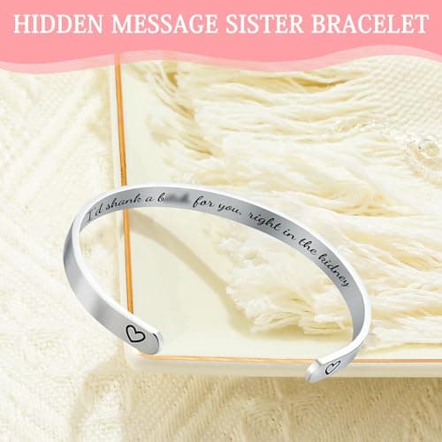 Sister Gifts from Sisters Birthday Gifts for Sisters Adult Best Sister Ever Gift Ideas for Women Cool Presents Set with Funny Glass Cup, Unique Makeup Bag, Scented Candle, Bracelet, Jewelry Tray
