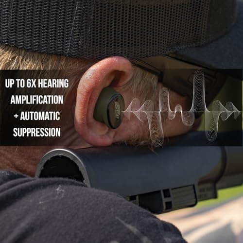 ISOtunes Sport Caliber BT Shooting Ear Protection for Gun Range – Bluetooth Hearing Protection for Shooters, 25 dB Noise Reduction Rating (NRR) Shooting Ear Buds with Electronic Ear Protection