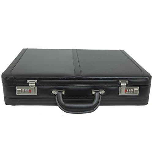 Alpine Swiss Mens Briefcase | Expandable Genuine Leather Attache Briefcase For Men | Dual Combination Lock Business Case