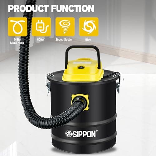 SIPPON Ash Vacuum Cleaner, Pellet Stove Vacuum Cleaner with Blower Function, 800W Powerful Suction 2.6 Gallon All-in-One Ash Vacuum for Fireplaces, Pellet Stoves