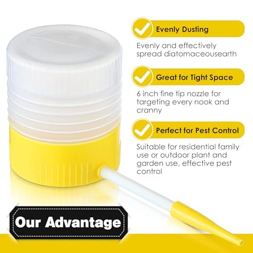 Qualirey 2 Pack Diatomaceous Earth Powder Duster with 6 Inch Extension Nozzle, Diatomaceous Earth Powder Duster for Pest Control, Powder Sprayer for Indoor and Outdoor Use