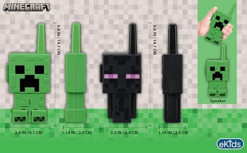 Minecraft Walkie Talkies for Kids, Static Free and Extended Range Indoor and Outdoor Toys for Kids (Minecraft)