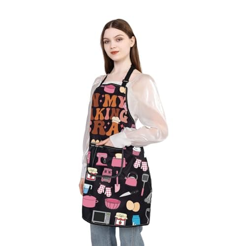 WSNANG Funny Baking Aprons with Pockets In My Baking Era Apron Bakers Gifts Pastry Chef Gift B0CZNY4F2J