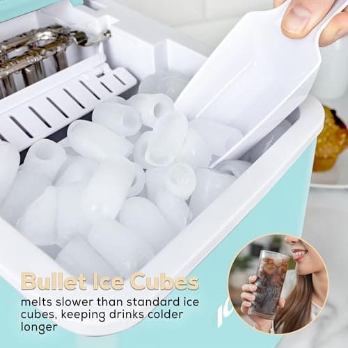 Igloo Automatic Self-Cleaning Portable Electric Countertop Ice Maker Machine with Handle, 26 Pounds in 24 Hours, 9 Ice Cubes Ready in 7 Minutes, with Ice Scoop and Basket