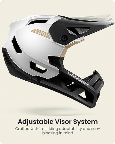 OutdoorMaster Full Face Mountain Bike Helmet for Men & Women-Two Removable Chin Pad Mountain Bike Helmet Grizzly, Ventilation Lightweight Racing Downhill DH BMX MTB Helmet