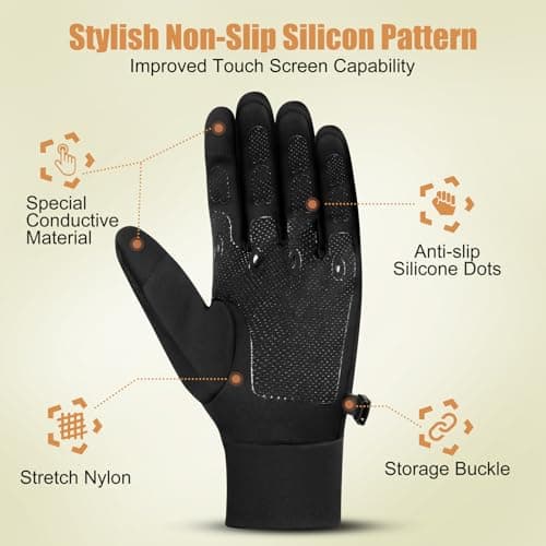 ihuan Winter Warm Running Gloves Women Men, Super Sensitive Touch Screen Fingers for Cold Weather, Thin Lightweight Liner Gloves for Ski, Snow, Hiking, Driving, Camping, Cycling Gift for Women Men