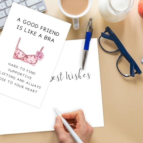 Funny Best Friend Birthday Gifts Cards for Women, Bestie Definition Card,Happy Birthday Gift for BBF Sister, Great Friendship Card for Her -“A Good Friend Is Like A Bra”