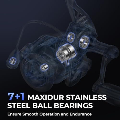 KastKing Megatron Spinning Reel, Freshwater and Saltwater Spinning Fishing Reel, Rigid Aluminum Frame 7+1 Double-Shielded Stainless-Steel BB, Over 30 lbs. Carbon Drag, CNC Aluminum Spool & Handle