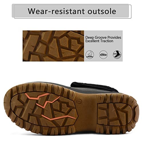 mysoft Women's Waterproof Snow Boots Insulated Warm, Lace-Up Winter Mid Calf Duck Boots for Outdoor