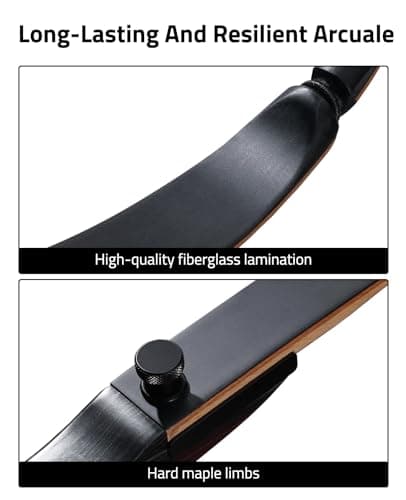 CVLIFE 62" Recurve Bow and Arrow Set for Adults and Hunter,30lb-50lb Right Hand Wooden Takedown Hunting Recurve Bow,for Beginners to Advanced,Outdoor Hunting and Target Practice