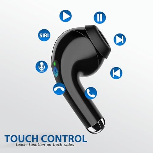Wireless Earbuds for iPhone 17 Air 16 15 Pro Max Plus 14 13, 5.3 Bluetooth Headphones Noise isolating Ear Buds with Mic Touch Cordless Earbud for Samsung Galaxy S25 Ultra S24 S23 Fe S22 A35 Pixel 10 9