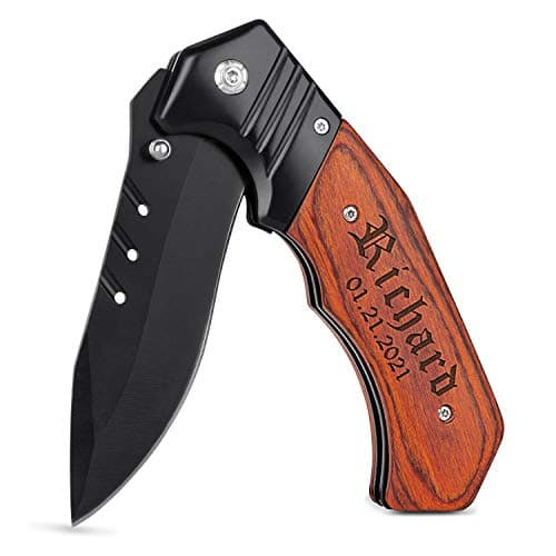 Fodiyaer Personalized Engraved Pocket Knife With Gift Box - Custom Knifes For Husband, Boyfriend, Dad, Son, Brother, Uncle, Grandpa As Birthday, Anniversary, Father's Day, Christmas Gifts