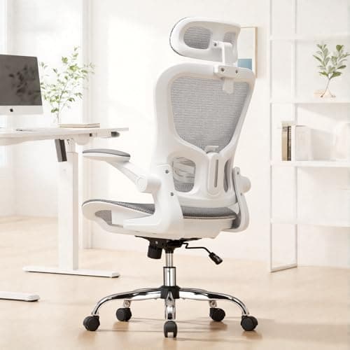 GTPLAYER Office Chair, Home Ergonomic Desk Chair with High Back Mesh, Mesh Office Computer Desk Chairs with Adjustable Lumbar Support, Rolling Work Swivel Task Chairs with 3D Armrests and Headrest