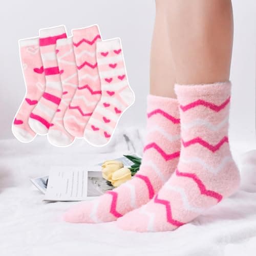 Valentines Day Gifts for Her Fuzzy Socks Gifts for Women Mom Wife Girlfriend Galentines Day Christmas Birthday
