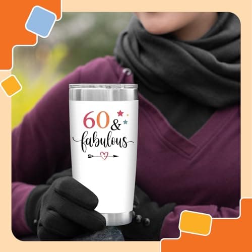 NewEleven 60th Birthday Gifts For Women - 1965 60th Birthday Decorations For Woman - 60 Year Old Gifts For Women, Mom, Wife - 20 Oz Tumbler
