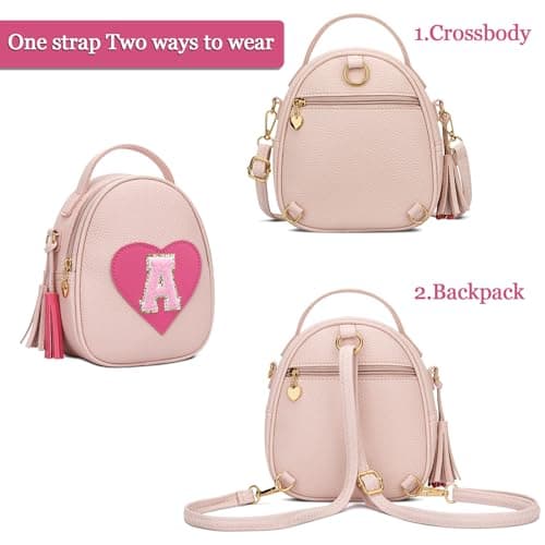 KKXIU Purse Gifts for Girls Cute Little Girl Crossbody Bag Heart Kids Small Backpack with Tassel (A)