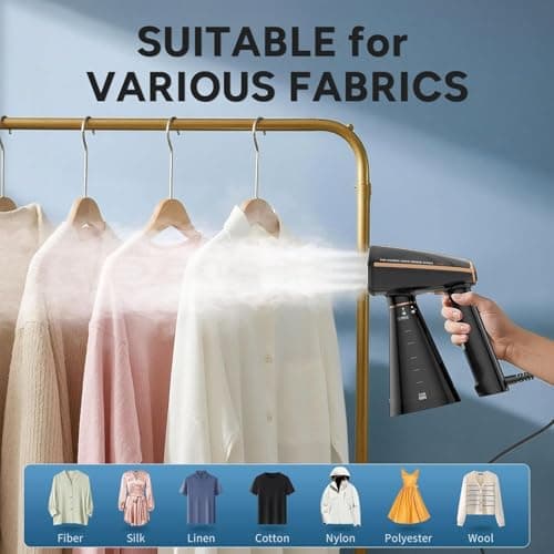 IRONDAY Steamer for Clothes, 1200W Portable Handheld Garment Steamer&Iron 2-in-1 with Fast Heat-up, Auto-Off, 350ml Water Tank, Powerful Foldable Handle Clothes Steamer Compact Size for Travel Home