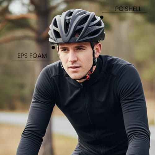 Bike Helmet Lightweight Ventilated for Men Women, Adjustable Size 59-61cm, Titanium
