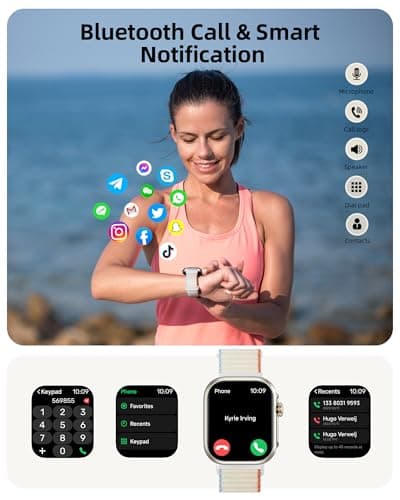 Parsonver Built-in GPS Smart Watch for Women Men with Bluetooth Calling, GPS Fitness Activity Tracker 100+ Sport Modes, Heart Rate Sleep Monitor, Waterproof Pedometer for Android & iPhone(Two Bands)