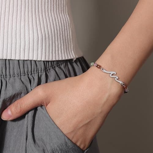 TONY & SANDY Friend Gifts for Women, Unique Birthday Gifts for Women, Sister Gift from Sister, Wave Bracelet, Christmas Stocking Stuffers for Woman Female, Bestie Friendship Bracelets B0FQN355M9