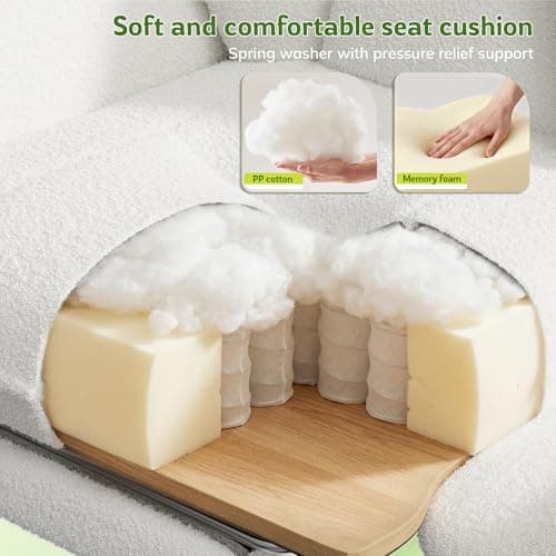 DurayLoly Big and Tall Office Chair with Adjustable Arms and Back, Ergonomic Office Chair with Footrest and Comfortable Fabric for Home Office, Bedroom,White