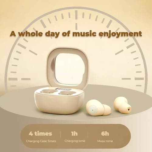 Wireless Smallest Sleep Earbuds, Ultra Small Earphones, Hidden Sleep Headphones, Noise Cancelling Earbuds, Ear Buds for Sleeping, Working, Hiking (Skin)